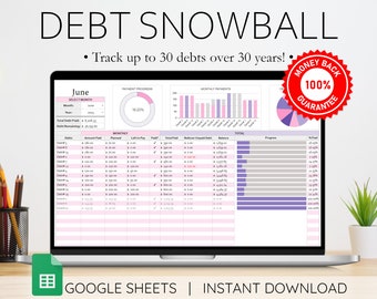 Debt Payoff Tracker Debt Snowball Spreadsheet Google Sheets Debt Tracker Financial Planner Debt Payment Tracker Monthly Budget Spreadsheet