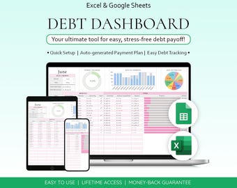 Debt Payoff Tracker Debt Snowball Spreadsheet Google Sheets Debt Tracker Financial Planner Debt Payment Tracker Monthly Budget Spreadsheet