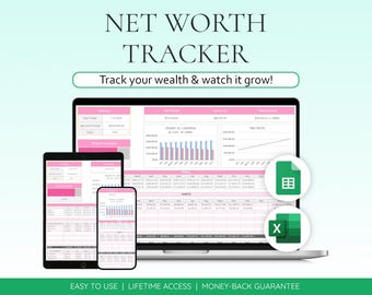 Net Worth Tracker Digital Money Wealth Tracking Spreadsheet Calculator, Personal Finance Budget Planner Budget Spreadsheet Google Sheets