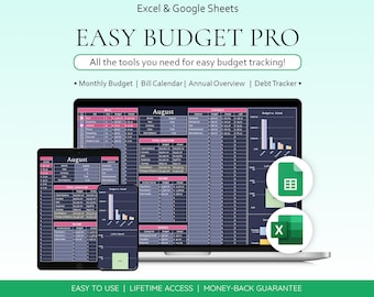 Simple Budget Planner Spreadsheet Template Household Expense Tracker Personal Finance Organizer Google Sheets Excel Money Management Tool