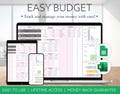 Monthly Budget Spreadsheet Excel Google Sheets Budget Template Expense Tracker Digital Budget Planner Financial Budgeting Organizer