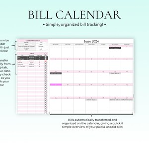 Fakturakalender Fakturaplanerare Utgiftsspårare Fakturaorganisatör Budgetkalkylblad Månadsfakturaspårare Finansiell planerare Google Sheets Excel bild 5