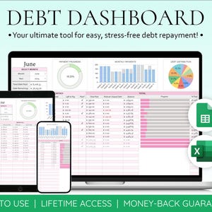 Debt Payoff Tracker Debt Snowball Spreadsheet Google Sheets Debt Tracker Financial Planner Debt Payment Tracker Monthly Budget Spreadsheet