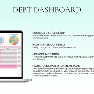 Debt Payoff Tracker Debt Snowball Spreadsheet Google Sheets Debt Tracker Financial Planner Debt Payment Tracker Monthly Budget Spreadsheet image 2
