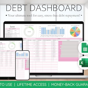 Debt Payoff Tracker Debt Snowball Spreadsheet Google Sheets Debt Tracker Financial Planner Debt Payment Tracker Monthly Budget Spreadsheet
