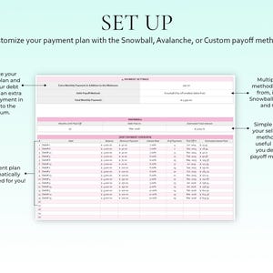 Debt Payoff Tracker Debt Snowball Spreadsheet Google Sheets Debt Tracker Financial Planner Debt Payment Tracker Monthly Budget Spreadsheet image 5