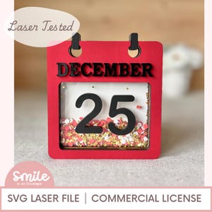 25 december Kalendershaker SVG I Kerst-SVG I Feestdagen-SVG I Kalender I Laserklaar bestand I X-tool I Glowforge I Kerstmis I 25 december