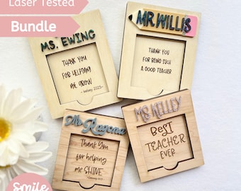 Teacher Sticky Note Holder SVG Bundle: Laser Cut Files