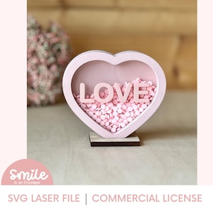 SVG Candy Heart Shaker / Conversation Heart SVG / Valentine SVG / Heart svg I File testato al laser / Vassoio a più livelli Decor I Heart I Love I Xoxo