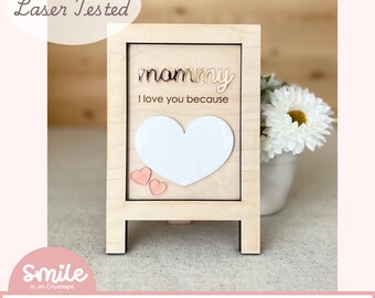 Ich liebe dich Mom trocken abwischbare Staffelei SVG Laser-Datei (digitaler Download)