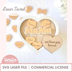 Frasco de afirmación SVG Yo Mamá SVG Yo Amor Familiar SVG Yo Afirmación Yo Te amo Porque Yo Regalo del día de la Madre Yo Amor Familiar I Glowforge SVG