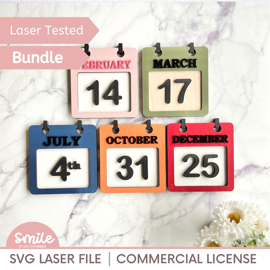 Callendar Sign Calendar SVG Bundle: Wood Sign, Tiered Tray Decor (digital Download) - Etsy