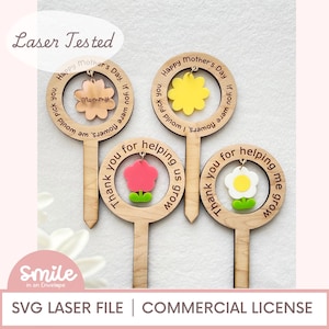 Bundle Bâtonnets de plantes SVG Fête des mères I Plante en bâtons SVG I pour gâteau SVG I plante en bâtonnets I Cale topper I Fête des mères I Cadeau pour maman