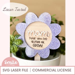 Plant Stick mère SVG I SVG maman I Plant Stick SVG I Cadeau pour la fête des mères I Cadeau pour maman I Cadeau pour grand-mère I Glowforge I Prêt pour le laser