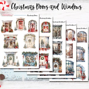 Christmas Doorways and Windows/Journaling Stickers/Premium Matte/Transparent Matte/Glossy