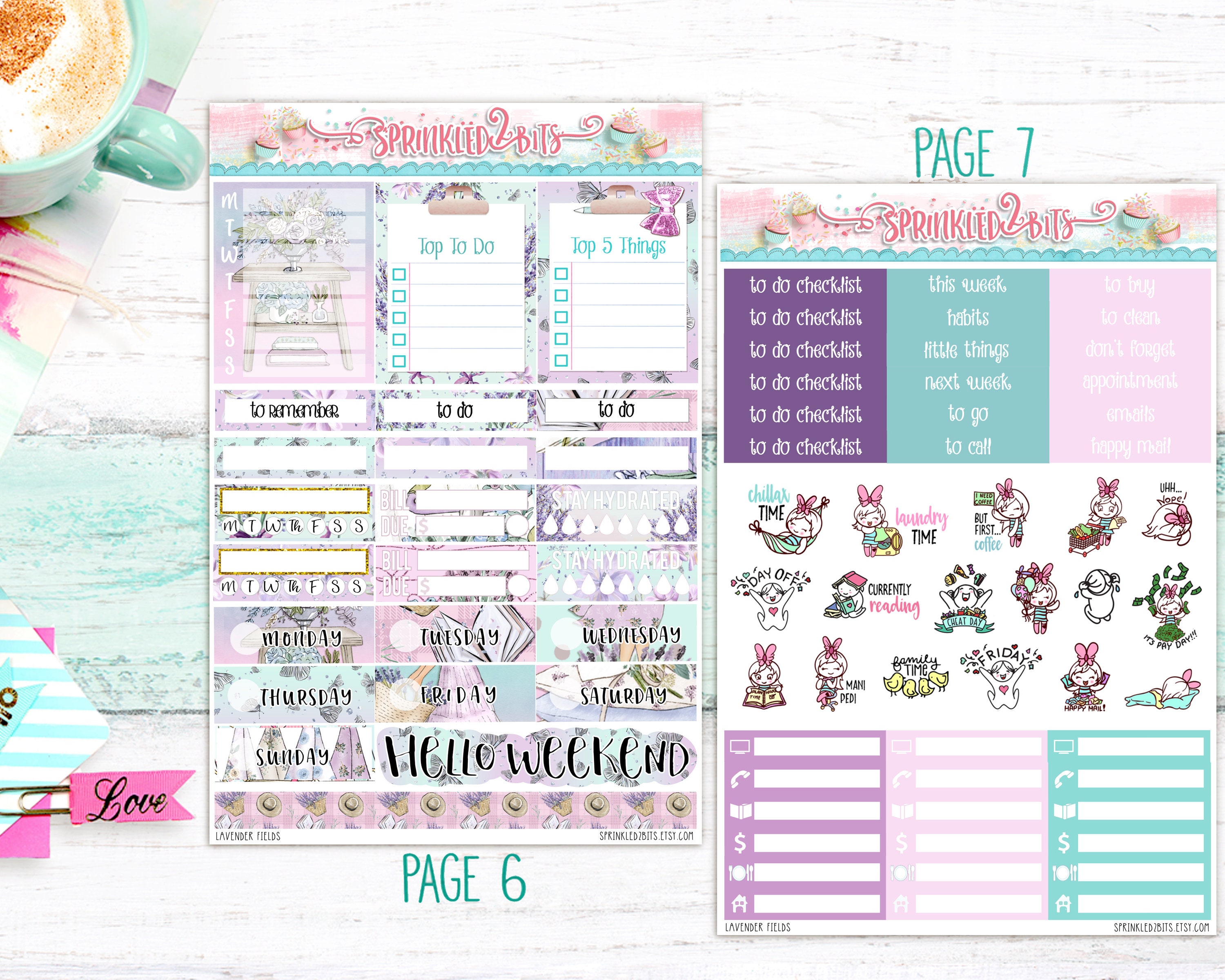 Lavender Fields - 10 Page Ultimate Planner Sticker Kit - for Erin ...