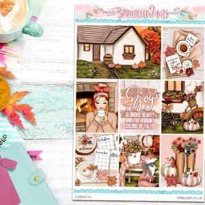 Glorious Fall - 8 page Deluxe Weekly Planner Sticker Kit – for Erin Condren Vertical and Happy Planner