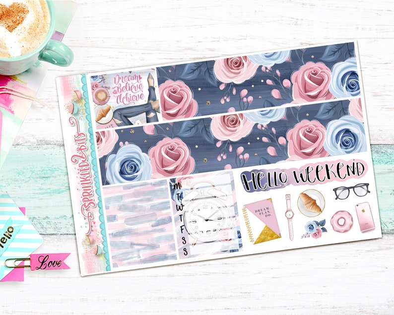 Dream. Love. Plan - 4 Page Mini Weekly Planner Sticker Kit – Vertical ...
