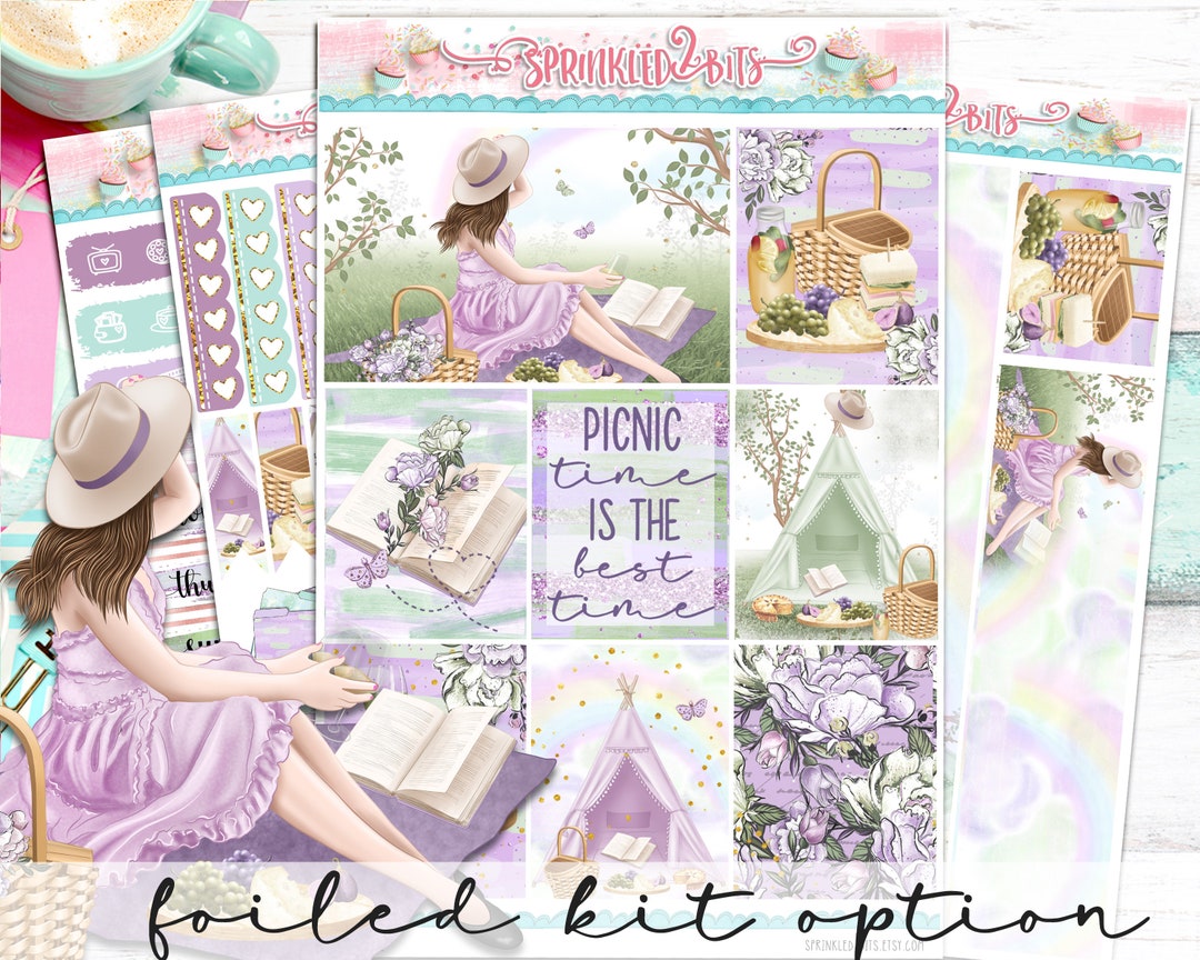 Picnic Time - 4 Page Mini Weekly Planner Sticker Kit – Vertical Weekly ...