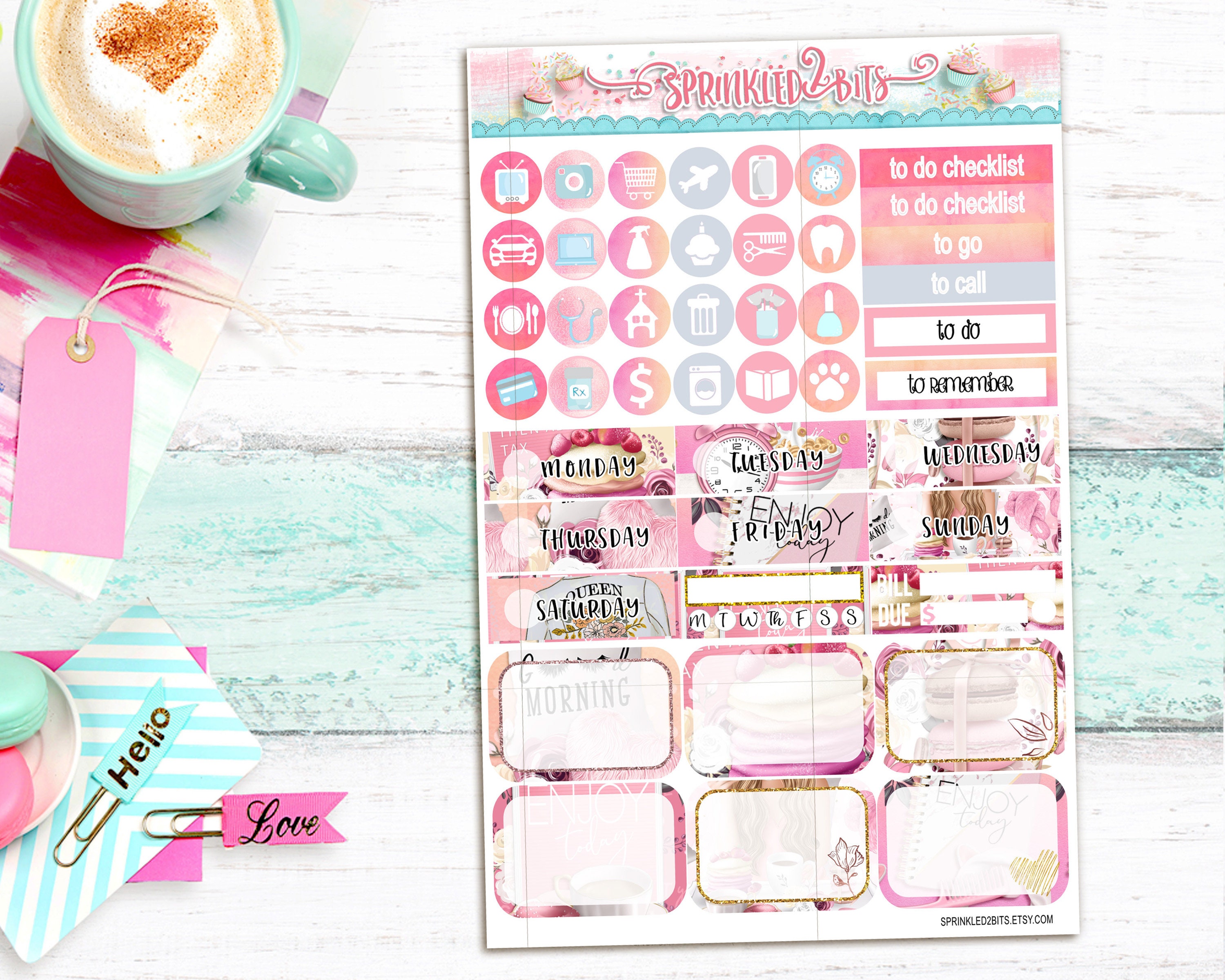 A New Day- 4 Page Mini Weekly Planner Sticker Kit – Vertical Weekly ...