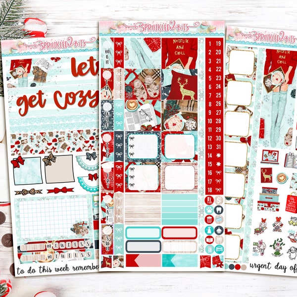 Hobonichi Weeks - Christmas Comforts - 3 Sheet Hobo Weeks Sticker Planner Kit - Disney