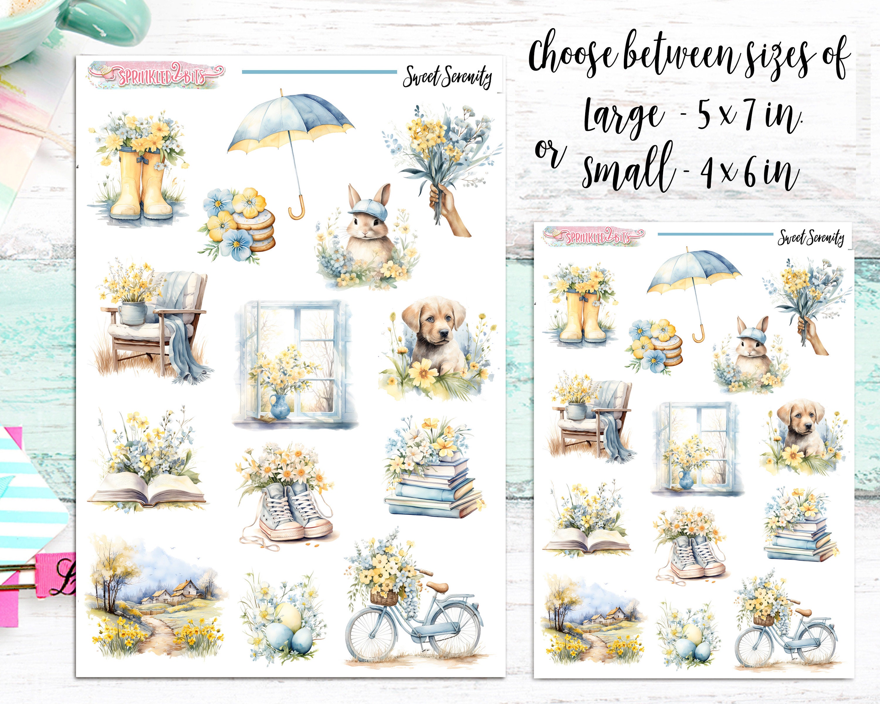 NEW Format! Sweet Serenity - 6 Page Deluxe Weekly Planner Sticker Kit ...