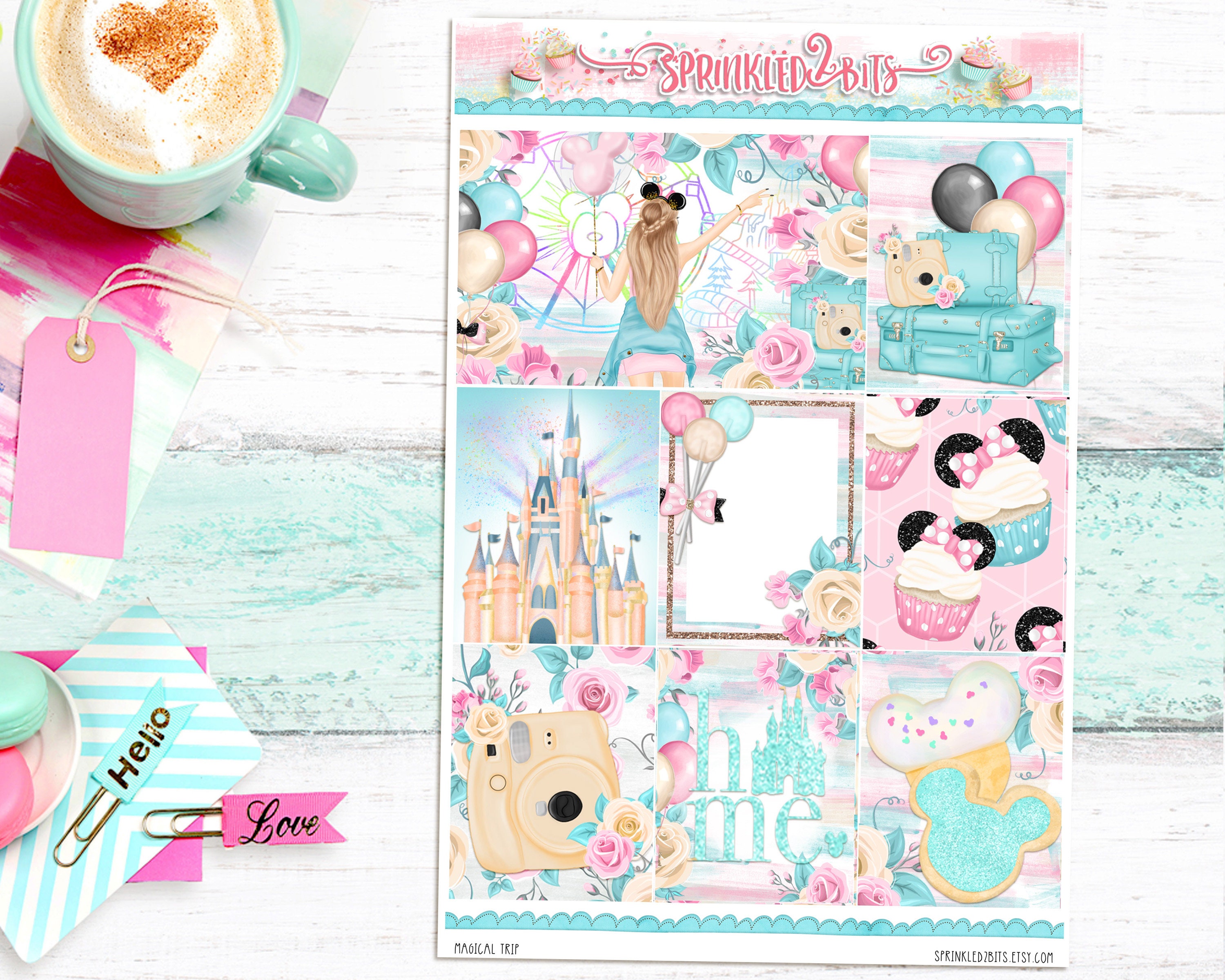 Magical Trip - 4 Page Mini Weekly Planner Sticker Kit – Vertical Weekly ...