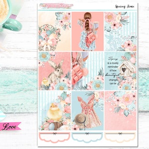 NEW Format! Foiled/Non-Foil - Spring Time - 6-Page Deluxe Weekly Planner Sticker Kit – Vertical Weekly Style