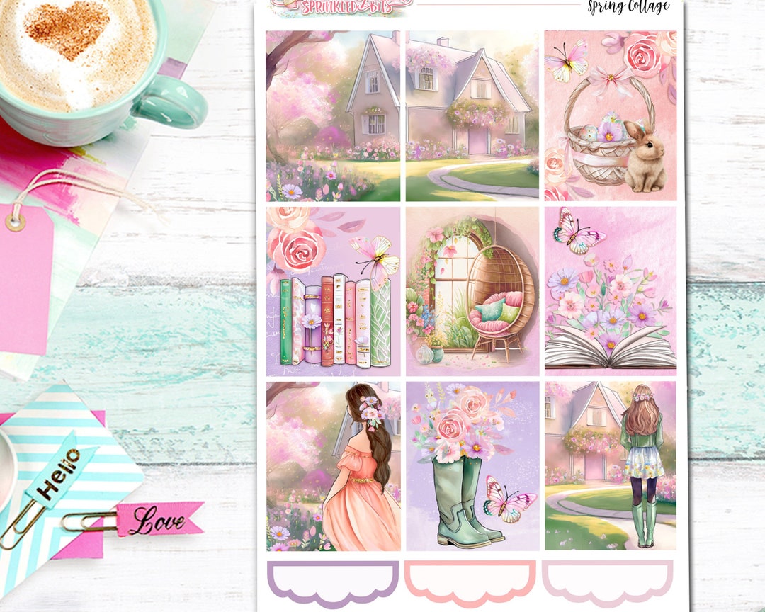 NEW Format! Spring Cottage - 6-page Deluxe Weekly Planner Sticker Kit ...