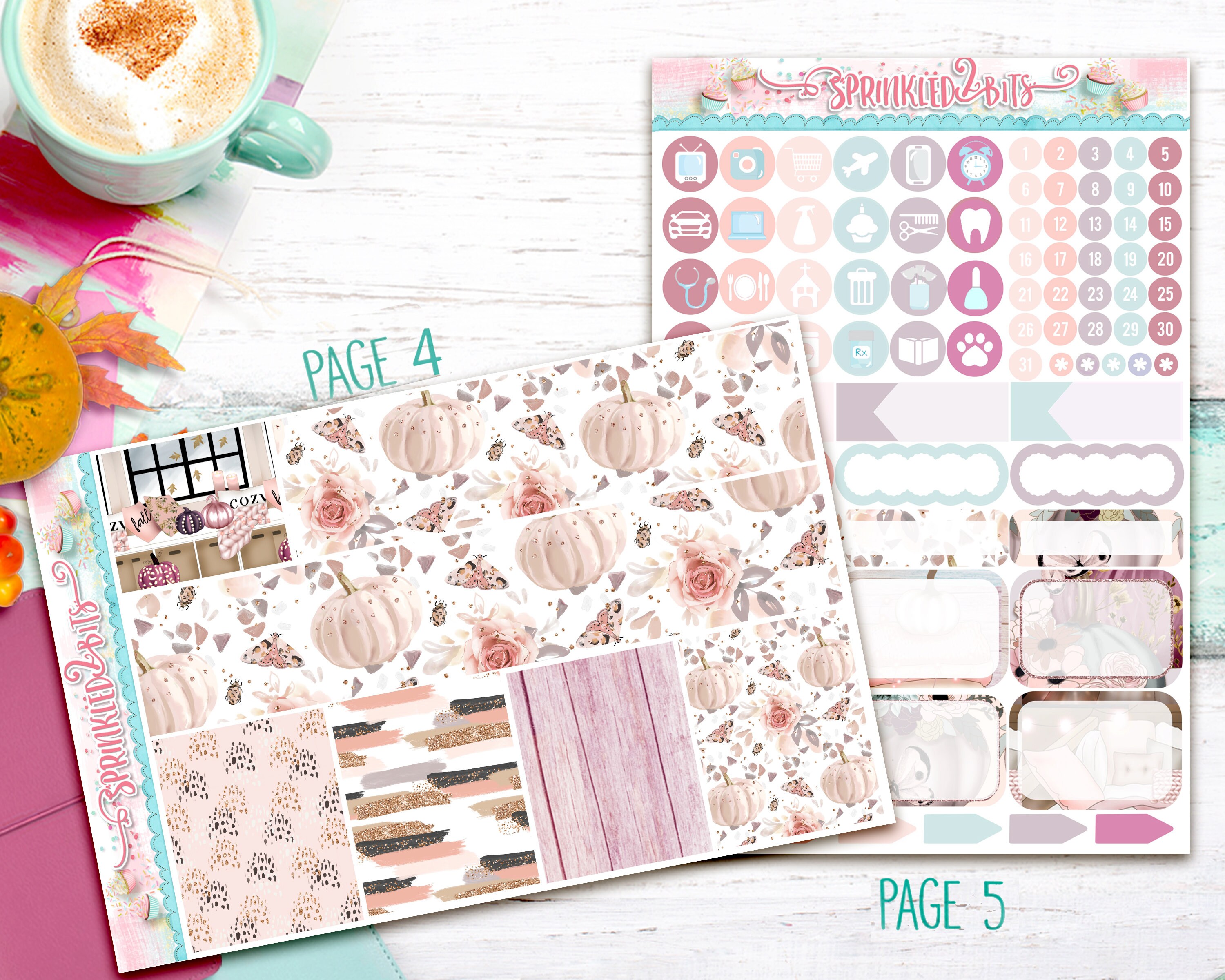 Cozy Autumn - 8 Page Deluxe Weekly Planner Sticker Kit- Fall/autumn ...