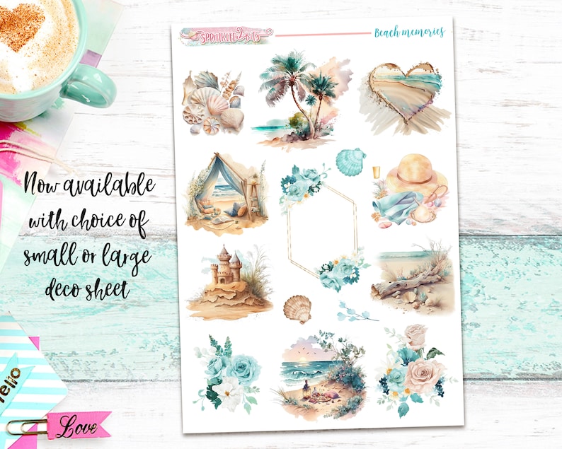 NEW Format! Beach Memories - 6-page Deluxe Weekly Planner Sticker Kit ...
