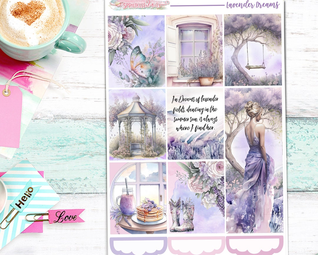 NEW Format! Lavender Dreams - 6-page Deluxe Weekly Planner Sticker Kit ...
