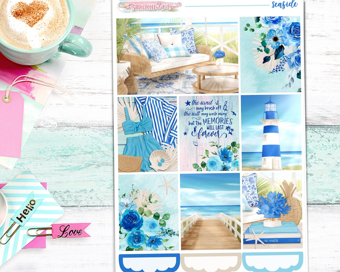 NEW Format! Seaside - 6-page Deluxe Weekly Planner Sticker Kit ...