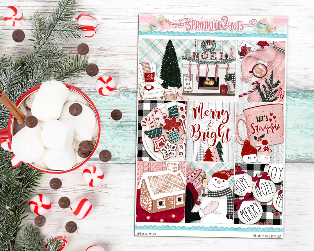 Merry & Bright - 8 Page Deluxe Weekly Planner Sticker Kit – for Erin ...