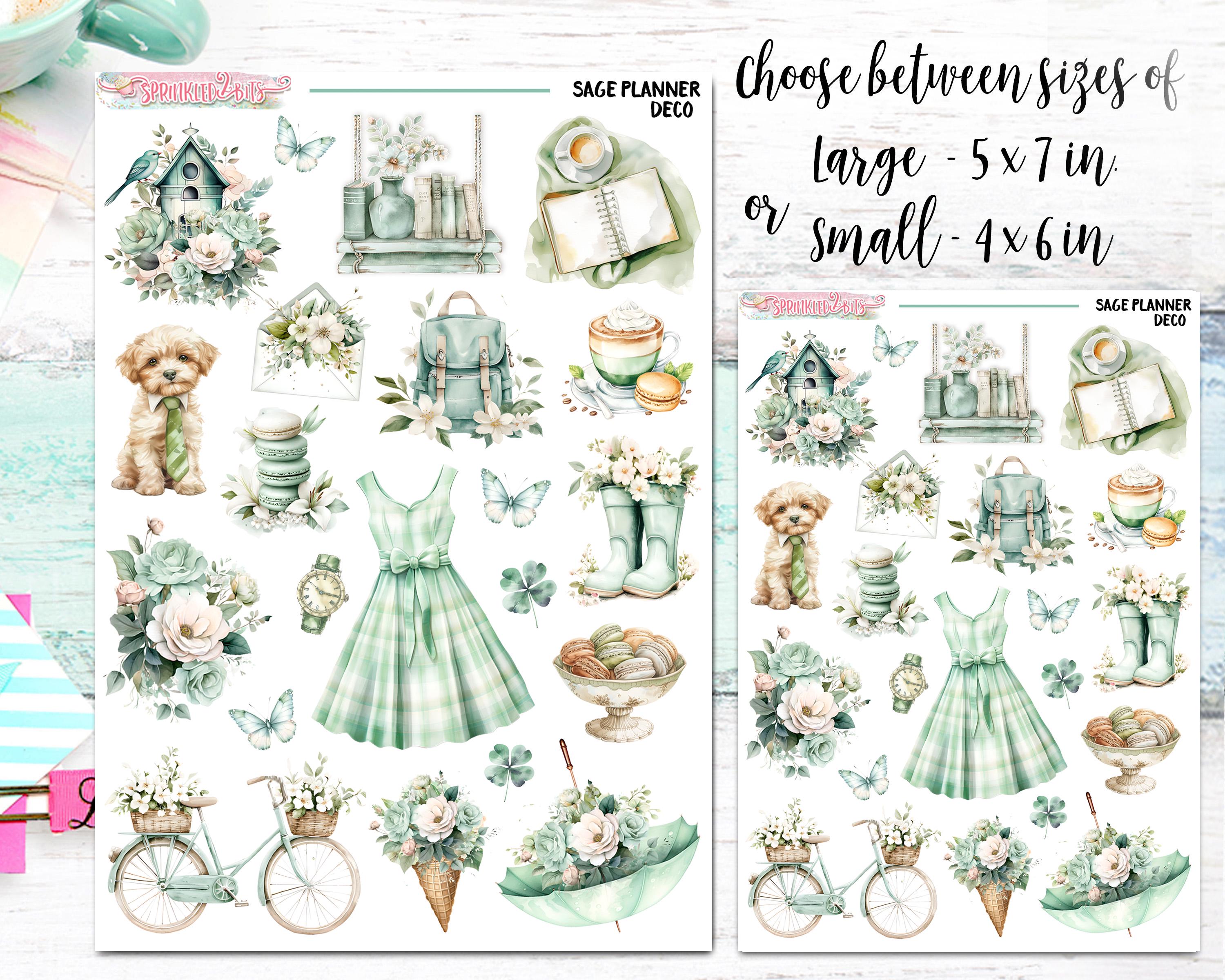 Sage Planner - 6-page Deluxe Weekly Planner Sticker Kit – Vertical ...