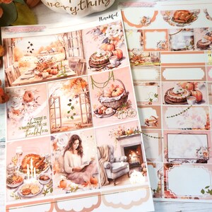 FOILED - Dankbar - NEUES Format! 6-Seiten Deluxe Weekly Planner Sticker Kit – Vertikaler Wochenplaner