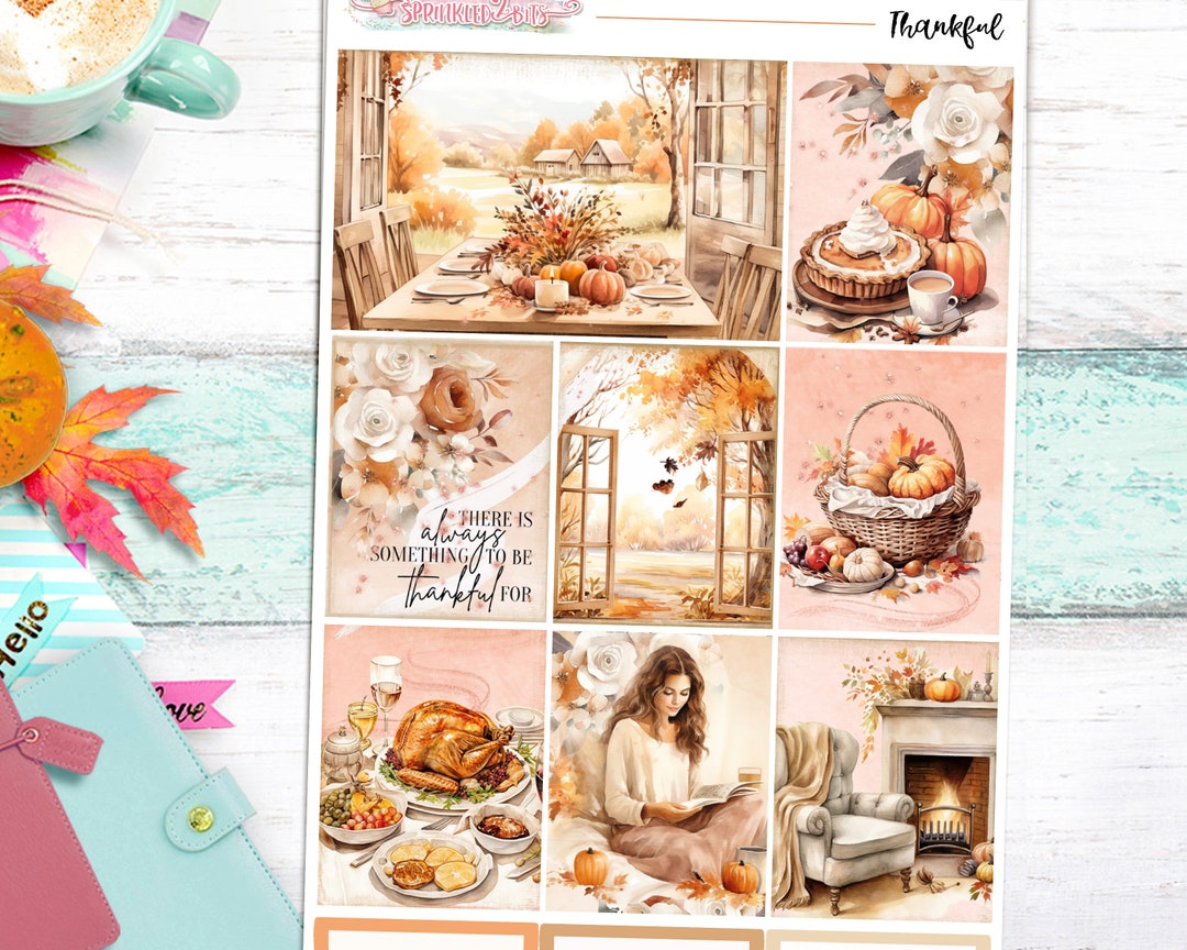 NEW Format! Thankful - 6-page Deluxe Weekly Planner Sticker Kit ...