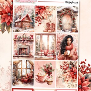 NEUES Format! Winterberry - 6-seitiger Deluxe Wochenplaner Sticker Kit – Vertikaler Wochenplaner-Stil