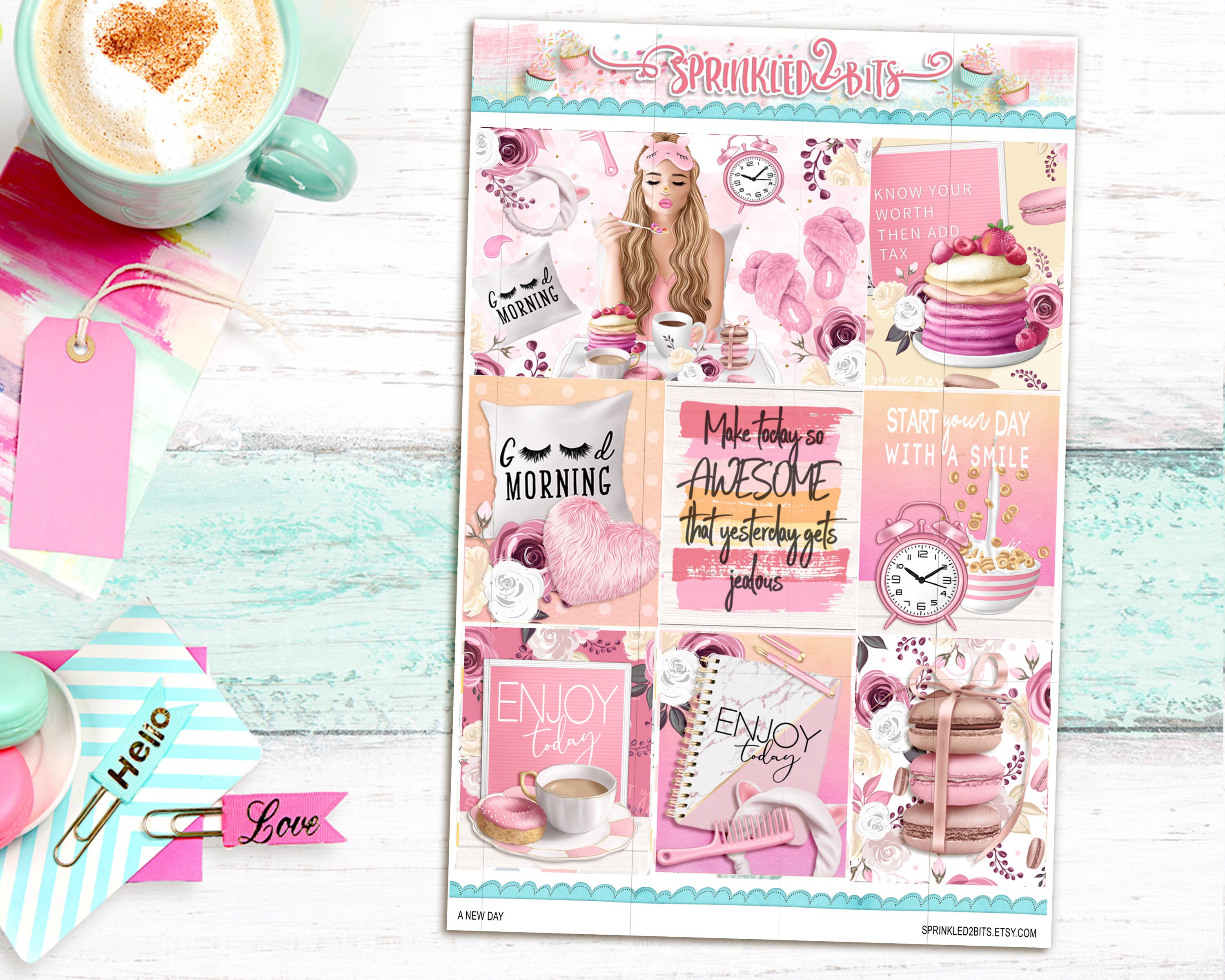 A New Day- 4 Page Mini Weekly Planner Sticker Kit – Vertical Weekly ...