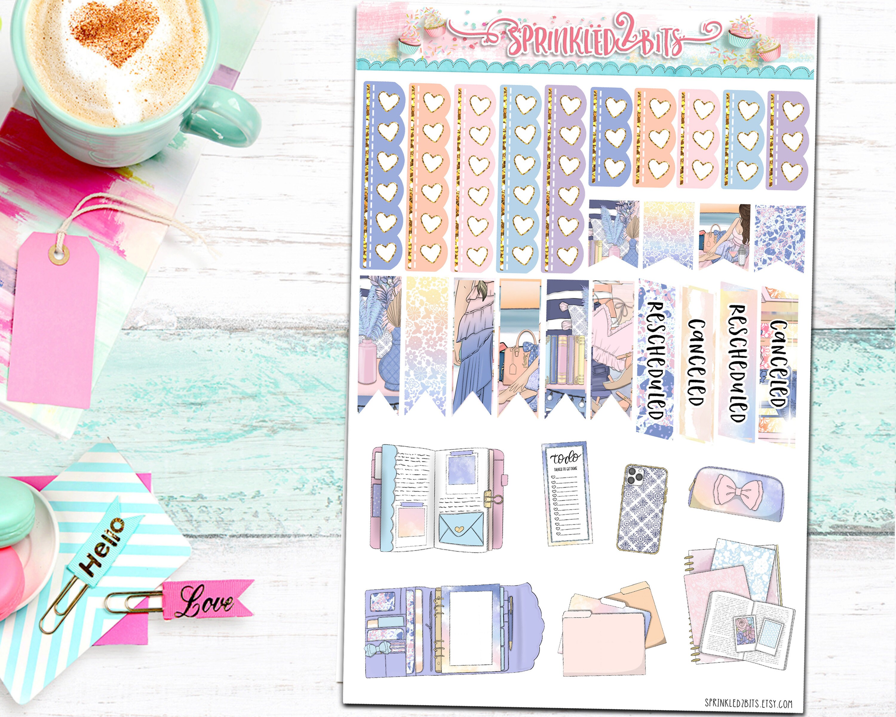 Tropical Sunsets - 4 Page Mini Weekly Planner Sticker Kit – Vertical ...