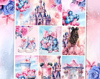 NEW Format!  - A Day at the Park - 6 Page Delue Weekly Planner Sticker Kit – Vertical Weekly Style