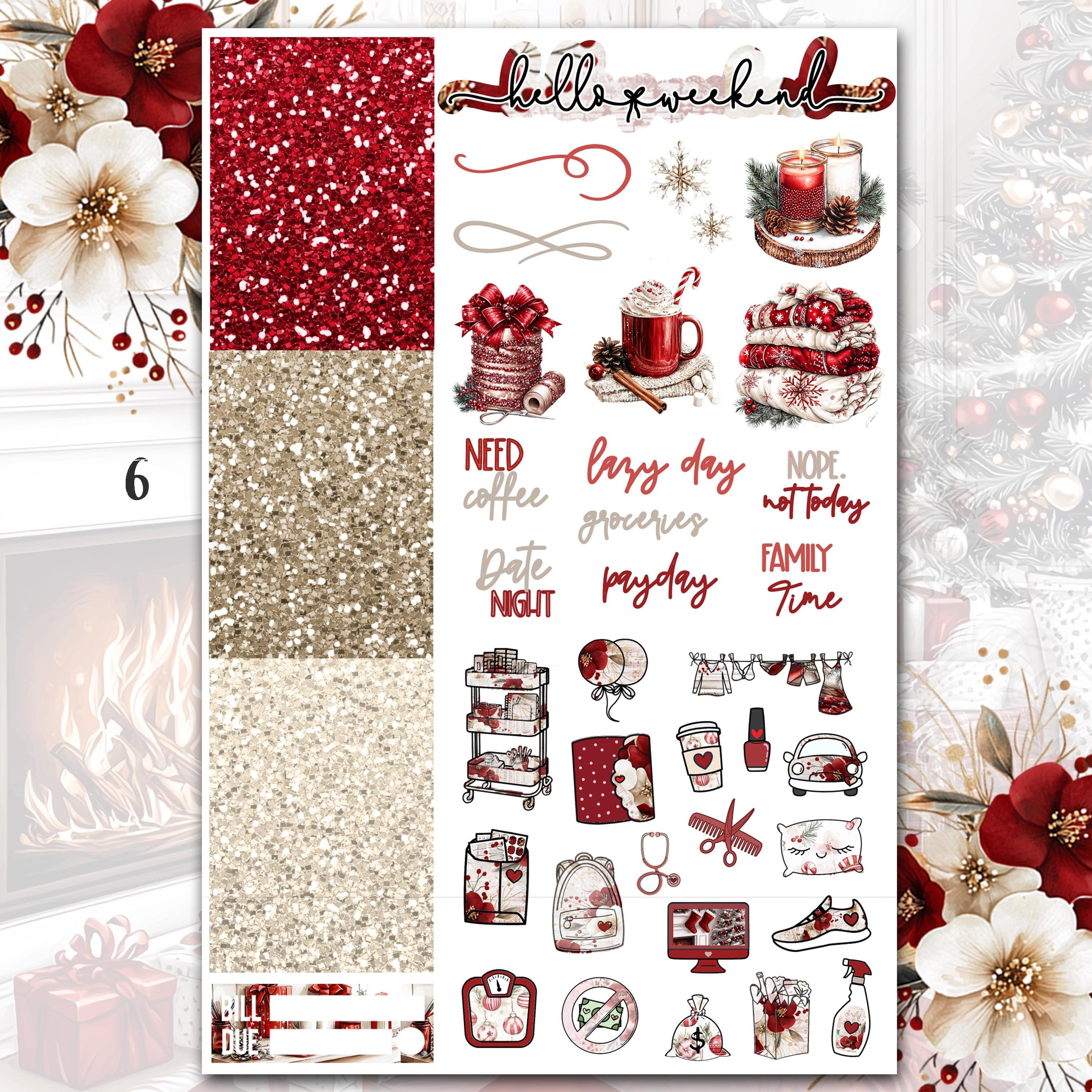 Snowflake Wishes- 6-page Deluxe Weekly Planner Sticker Kit – Vertical ...