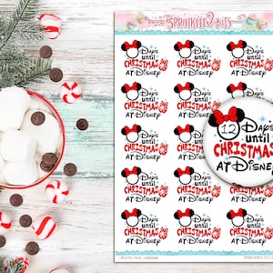 Christmas Magic Countdown - Planner sticker Deco sheet for Erin Condren, Happy Planner and other planners - Disney/Christmas