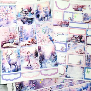 FOLIERT - Wintergeflüster - NEUES Format! 6-seitiger Deluxe Wochenplaner Sticker Kit – Vertikaler Wochenplaner-Stil
