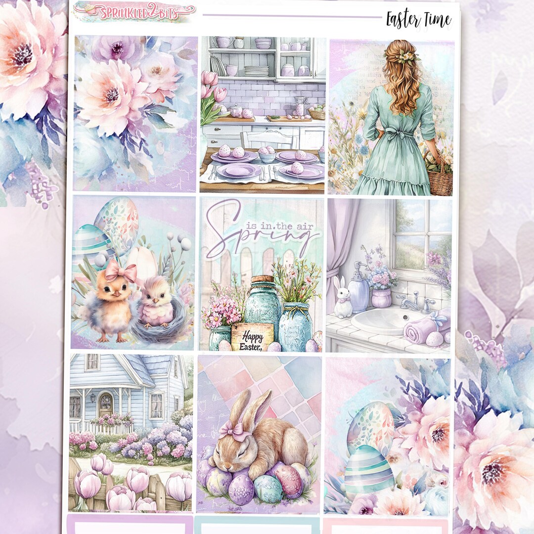 Easter Time - 6-page Deluxe Weekly Planner Sticker Kit – Vertical ...