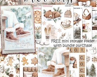 Mini Decorative kit - Hot Cocoa Days - Journal sticker kit/A La Carte