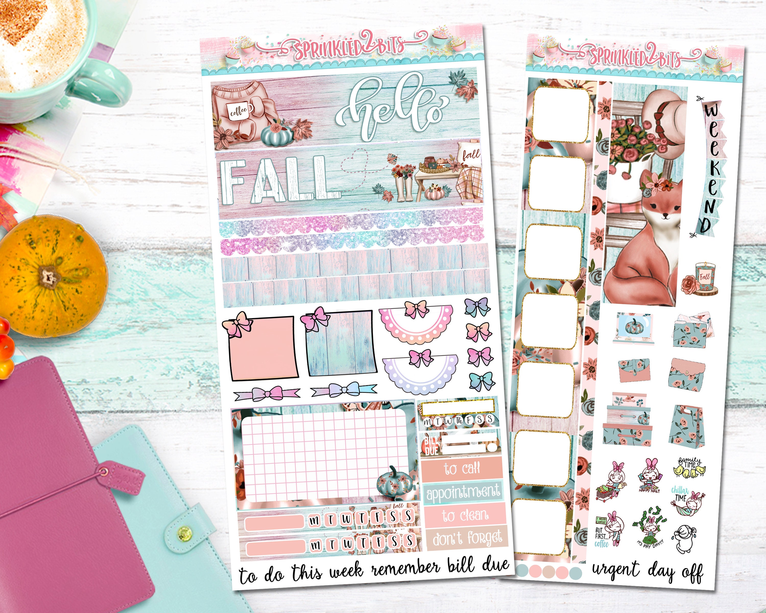 Hobonichi Weeks- Welcome Fall - 3 Sheet Hobo Weeks Sticker Planner Kit ...