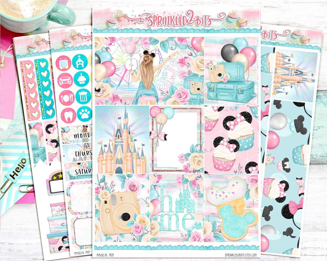 Magical Trip - 4 Page Mini Weekly Planner Sticker Kit – Vertical Weekly ...