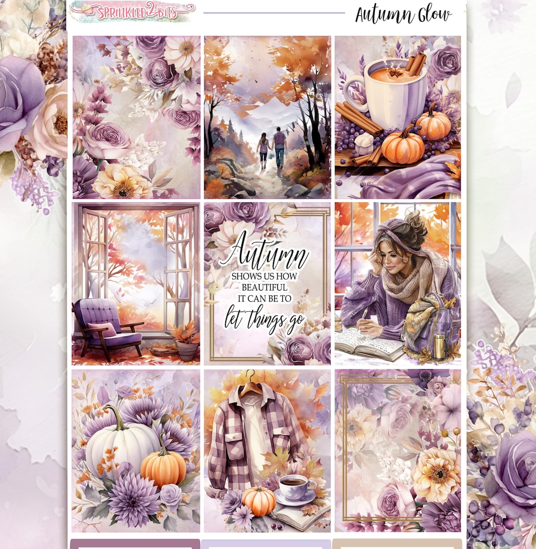Autumn Glow - 6-page Deluxe Weekly Planner Sticker Kit – Vertical ...