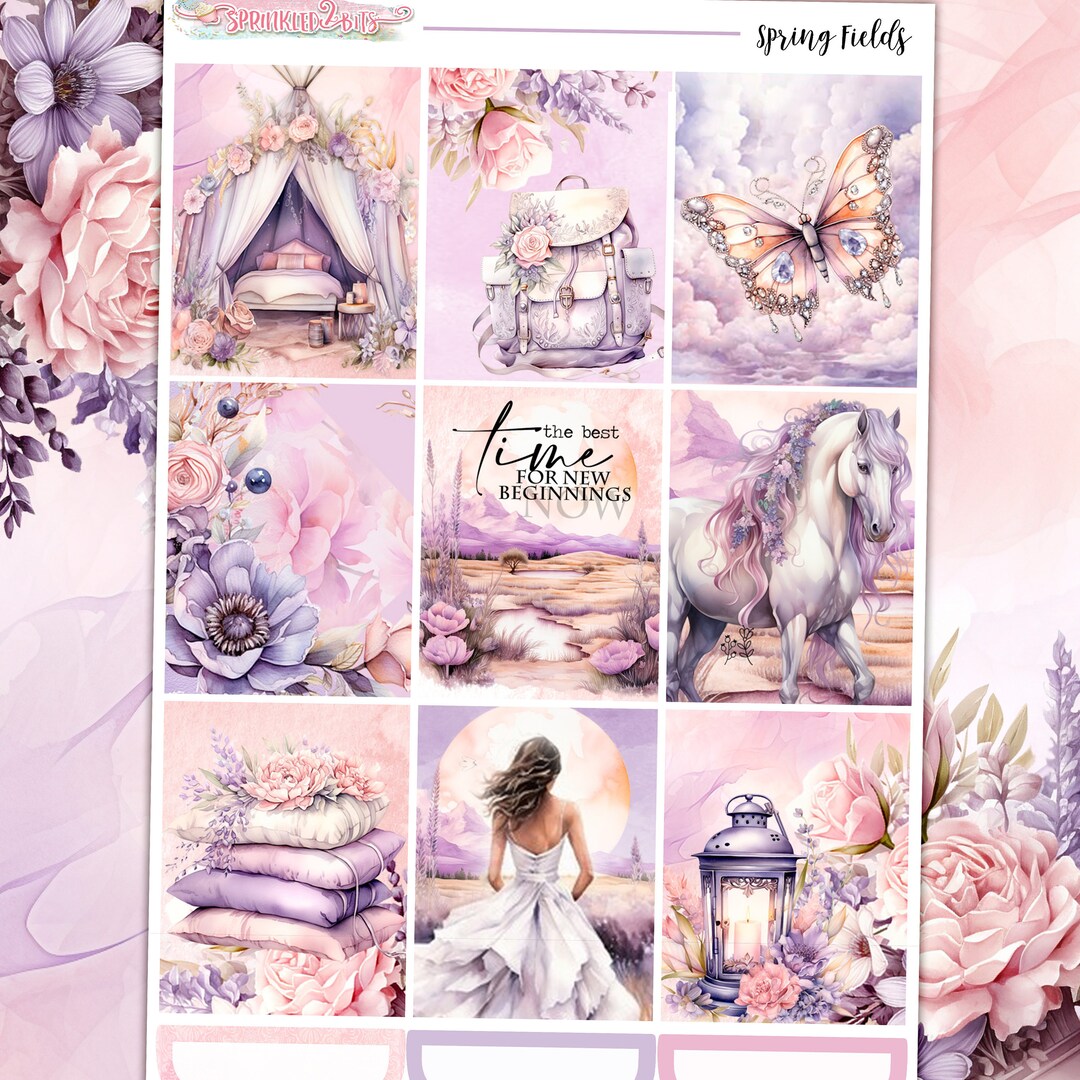 NEW Format! Spring Fields - 6-page Deluxe Weekly Planner Sticker Kit ...